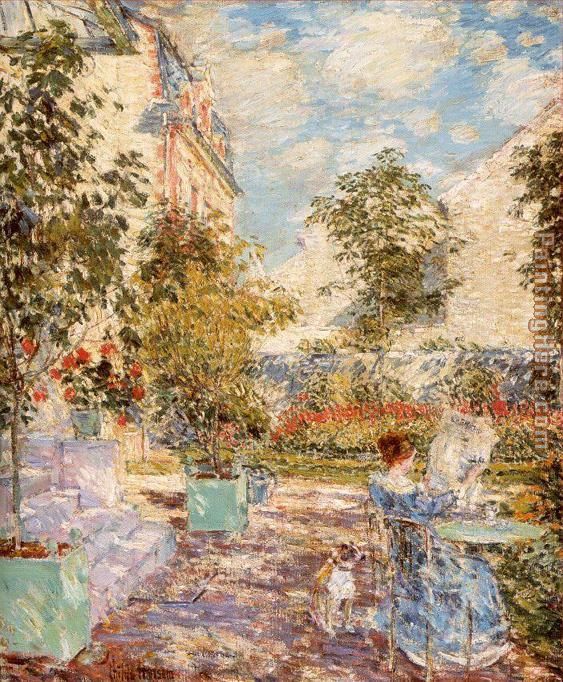 In a French Garden painting - childe hassam In a French Garden art painting